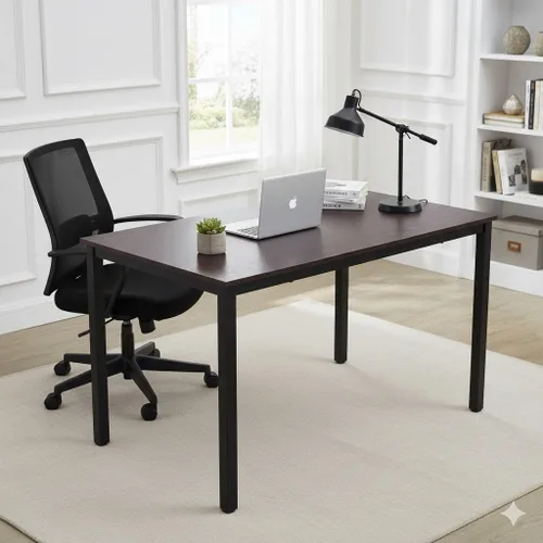 Escritorio grande de madera para computadora de 47 pulgadas, escritorio de estilo moderno y simple para oficina en casa, dormitorio, escritorio de