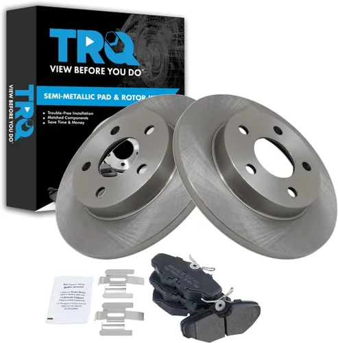 Miniatura 114 de TRQ Juego de pastillas de freno semimetálicas traseras y rotores compatibles con Chevrolet Trailblazer 02-06 Trailblazer EXT 04-06 SSR 02-07 GMC