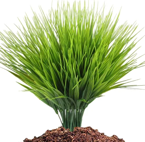 Miniatura 36 de Arbustos artificiales, plantas de plástico, hojas de helecho, hierba persa, simulación, arbustos falsos, al aire libre, interior, hogar, jardín