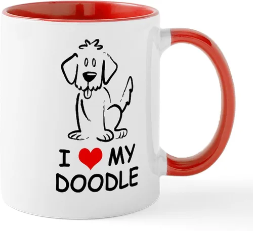 Miniatura 23 de CafePress I Love My Doodle Mugs - Taza de café de cerámica, taza de té, 11 onzas