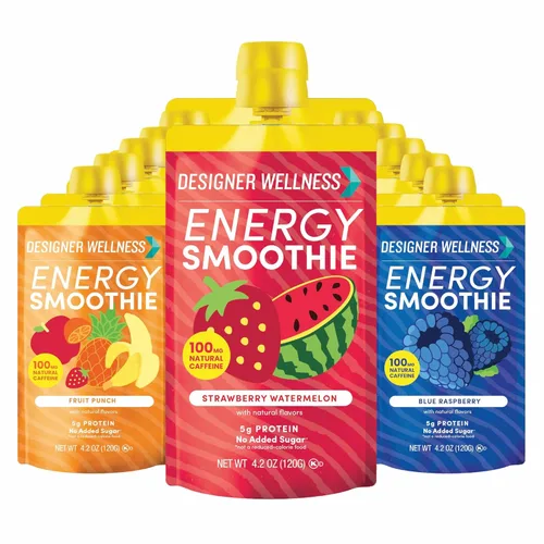 Miniatura 17 de Designer Wellness Batido de proteínas, vainilla de arándanos, 0.44 oz de proteína de suero, aperitivo de batido de fruta real, sin azúcar añadido