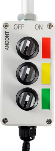 Miniatura 9 de Luz de señal LED Andon de 3 pilas con zumbador, rojo/amarillo/verde, encendido/apagado/flash, interruptor selector ABB, adaptador de corriente