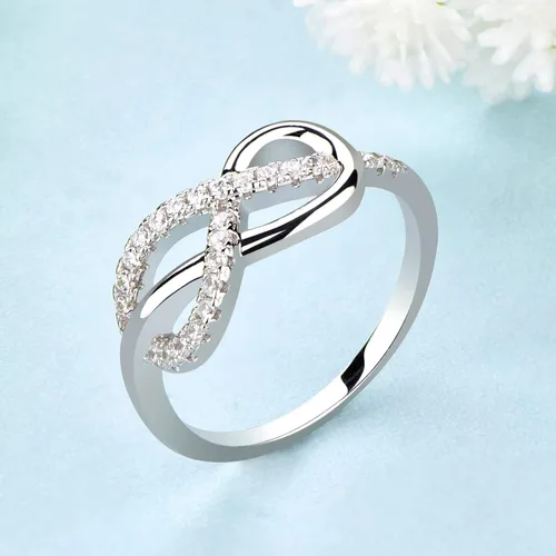 Miniatura 2 de STARCHENIE Anillo infinito para mujer, anillo de plata de ley 925, Plata de ley 925, metal