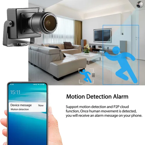 Miniatura 4 de HD 5MP pequeña cámara de seguridad IP IP POE, lente de zoom manual de 0.110-0.472 in, visión remota P2P, video CCTV, POE, mini cámara de vigilancia