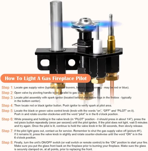 Miniatura 7 de Hiorucet Kit de montaje piloto de gas natural (NG) 69L17 para Lennox Elite, IHP, Merit, Serefina, Superior, Astria Chimeneas, 69L1701, 904405, J4117