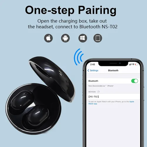 Miniatura 6 de Auriculares Inalámbricos para Niños, Auriculares Bluetooth para Orejas Pequeñas Mujeres Hombre Adultos, 25hrs Tiempo de Reproducción Micrófono