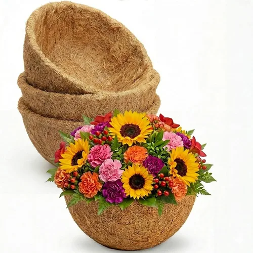 Miniatura 14 de HFHOME 4PCS 10" Dia Round Coco Liner, 10 pulgadas de fibra de coco de repuesto para cesta colgante