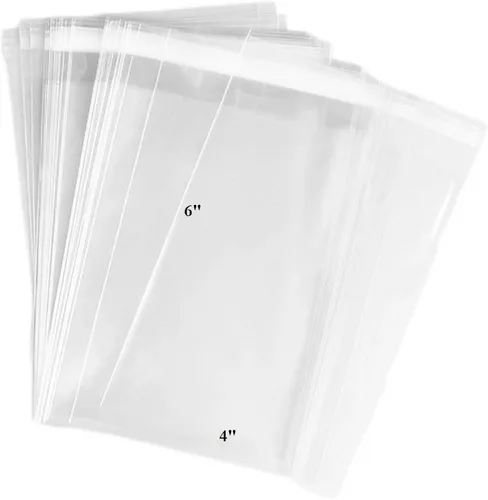 4 x 6 pulgadas - 200 bolsas de golosinas pequeñas ultra transparentes, panadería, vela pequeña, jabón pequeño, bolsas de galletas con sello adhesivo