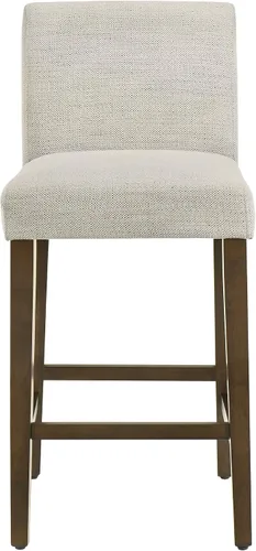 Miniatura 5 de CHITA Juego de 2 taburetes de bar de altura de mostrador, taburetes de bar tapizados de altura de asiento de 27 pulgadas, cuero sintético en negro