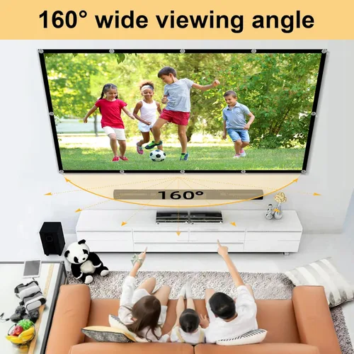 Miniatura 5 de Pantalla de proyector plegable de 120 pulgadas, 4k 16:9 antiarrugas, portátil, lavable, con respaldo negro, absorbe las pantallas de películas
