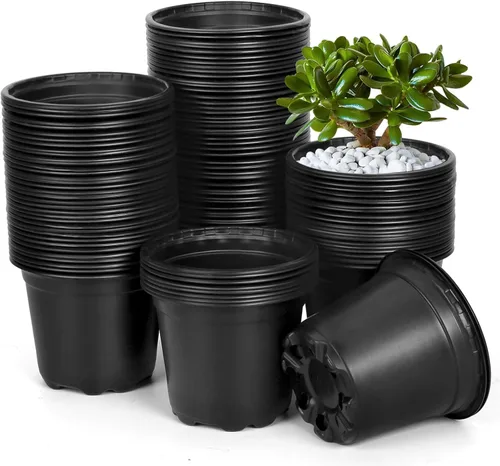 Miniatura 8 de Paquete de 60 macetas de 3 pulgadas para plantas, macetas de plástico para semillas con agujeros de drenaje, pequeñas macetas de plástico
