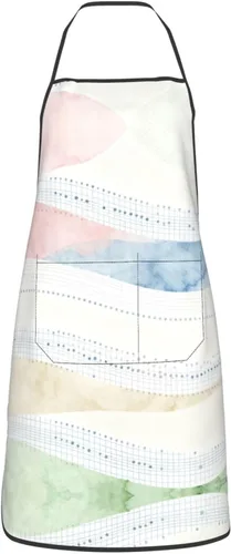 Miniatura 16 de Colorful Stars Delantal con bolsillos, delantales resistentes a las gotas de agua para mujeres y hombres, delantal ideal para uso doméstico