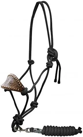 Miniatura 2 de Showman Bronc Style Nylon Cuerda Halter w/Filigrana Imprimir Noseband
