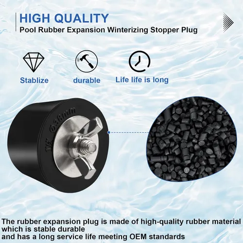 Miniatura 6 de Tapón de goma para piscina de 1.5 pulgadas, tapón de expansión de goma para piscina, tapones anticongelantes para piscina enterrada sobre el suelo