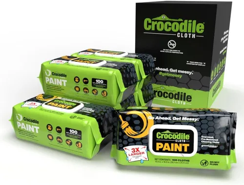 Miniatura 7 de Crocodile Cloth Toallitas de limpieza de pintura, 100 unidades (15 x 10 pulgadas), paños de limpieza resistentes para preparación de pintura