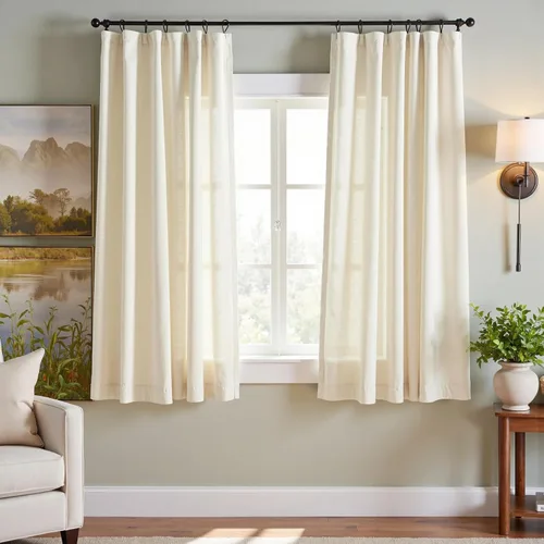 Miniatura 62 de JINCHAN Cortinas de mezcla de lino de 84 pulgadas de largo, 2 paneles para dormitorio y sala de estar, cortinas de campo con filtro de luz de 50