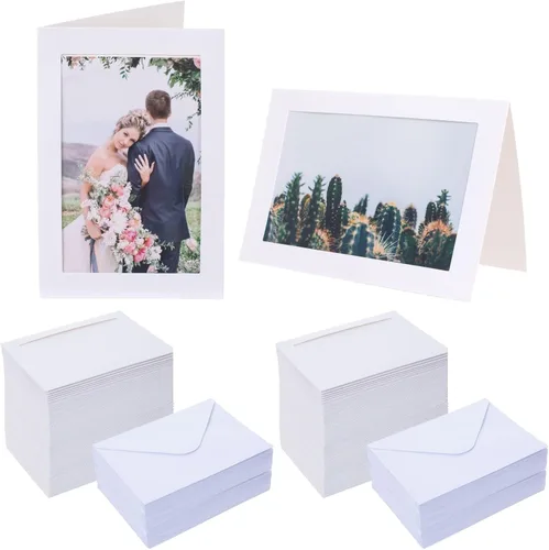 Miniatura 6 de 200 tarjetas de marco de fotos con sobres, marco de fotos de papel de 4 x 6 pulgadas, tarjetas de notas, soporte para tarjetas de fotos