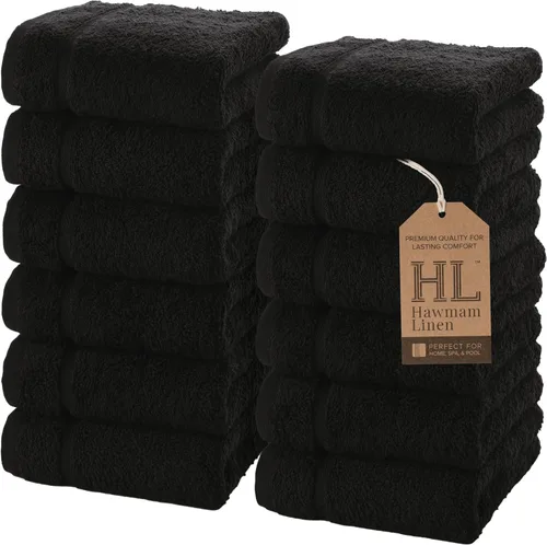 Miniatura 61 de Juego de 6 toallas de baño negras para baño, algodón turco original, suave, absorbente y de primera calidad, 2 toallas de baño, 2 manos y 2 toallas
