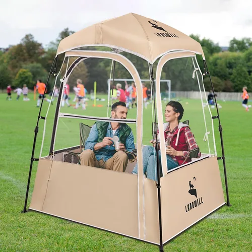 Miniatura 10 de Pod All Weather Sports Tent, Outdoor Pop Up Bubble Clear 540° View Winter Tent for 1-2 Person, Instant Cold Weather Shelter with Rainfly for Soccer