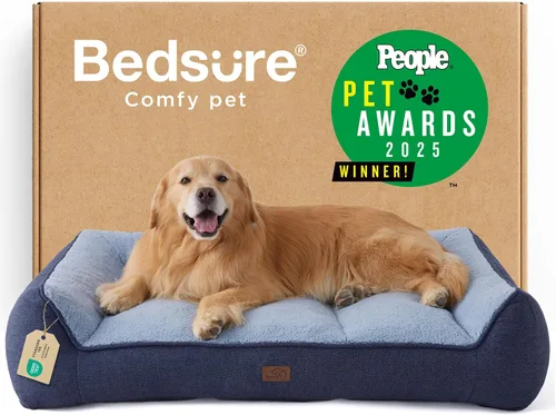 Miniatura 39 de Bedsure Cama ortopédica para perros de tamaño mediano, camas extra gruesas de apoyo para perros medianos con funda impermeable lavable, cómodo sofá