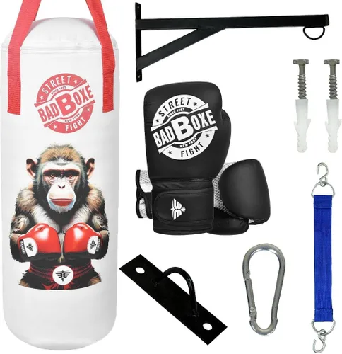 Miniatura 8 de Saco de boxeo con guantes de boxeo Juego de saco de boxeo junior de 2 pies con soporte y colgador Saco de boxeo juvenil con guantes de boxeo