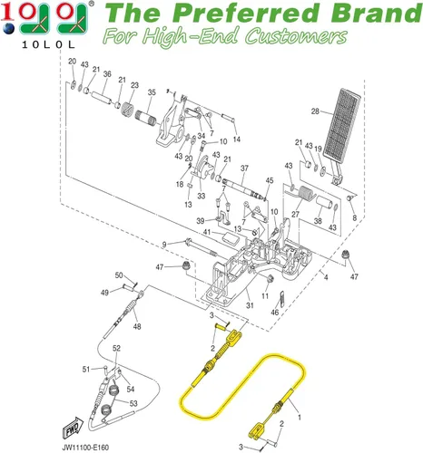 Miniatura 2 de 10L0L Cable de freno de carrito de golf para Yamaha G29/Drive Gas 2007-2015 Modelo 43.7" con clip de horquilla de pasador JW1-F6341-31-00