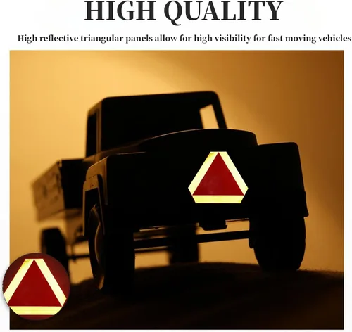 Miniatura 8 de Letrero de vehículo de movimiento lento, accesorios triangulares para carrito de golf de movimiento lento, 14 x 16 pulgadas, señal de tráfico