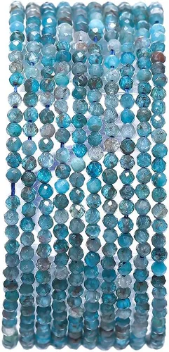 Miniatura 13 de BEADIA Cuentas Facetadas de Piedra Natural Amazonita Rondelle 3x4mm Cuentas Semipreciosas Sueltas para Hacer Joyas 38cm