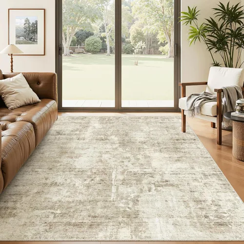 Miniatura 203 de Alfombra de pasillo Soalmost 2'6" x 10' lavable, alfombra antideslizante para cocina, baño, lavandería, alfombras vintage ultra delgadas para Beige