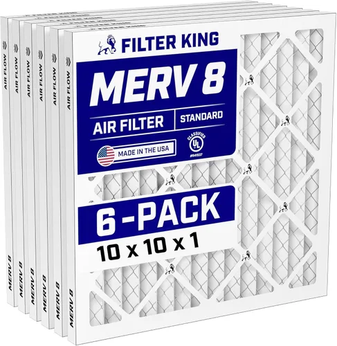 Miniatura 325 de Filter King Filtro de aire 6x12.25x1 Paquete de 6 Filtros plisados MERV 8 HVAC para horno A/C HECHO EN EE. UU. Tamaño real: 6 x 12.25 x .75