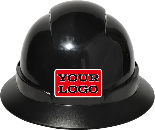 Casco de trabajo de construcción personalizado Casco de seguridad con suspensión de trinquete de 6 puntos con ventilación negro (C-BLACK)
