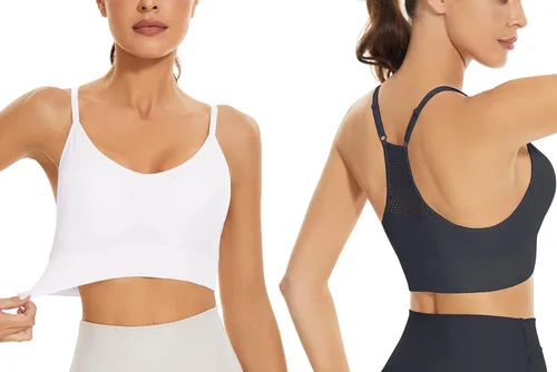 Miniatura 4 de SEGRILA Brasier deportivo para mujer, con espalda cruzada, con tirantes ajustables