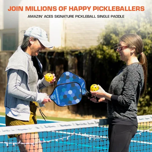 Miniatura 4 de Amazin' Aces Juego de paletas de pickleball de grafito, individuales, 2 o 4 palas, núcleo de polímero de panal con cómodo agarre acolchado