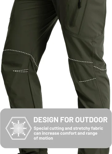 Miniatura 37 de TACVASEN Pantalones tácticos ligeros para senderismo, impermeables, de secado rápido, para trabajo, lluvia, exteriores, 8 bolsillos