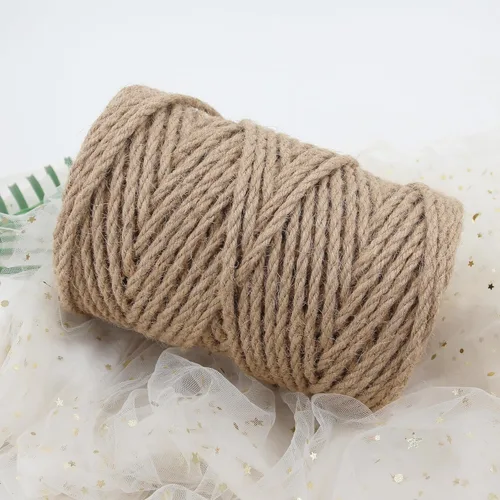 Miniatura 7 de Cuerda de yute de 0.157 in, cuerda trenzada de yute natural de 328 pies, cuerda de yute marrón resistente y gruesa para manualidades, jardinería