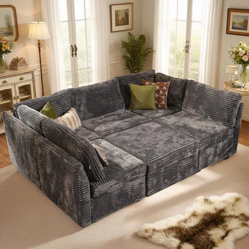 Miniatura 47 de Sofá Seccional Modular Sofá Nube - Sofás Seccionales Cómodos de Gran Tamaño en Forma de L para Sala de Estar, Sofá Cama Sleeper Convertible