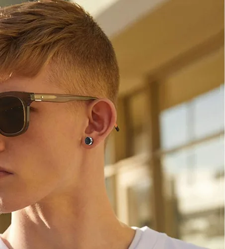 Miniatura 4 de JOERICA 4 pares de aretes de acero inoxidable con circonita cúbica para hombres y mujeres, Acero inoxidable, circonita