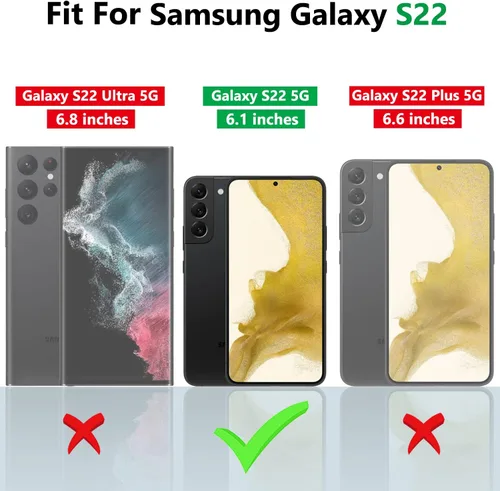 Miniatura 2 de Gritup para Samsung Galaxy S22 Funda con protectores de pantalla HD de 2 paquetes y cubierta deslizante para la cámara, protección contra caídas