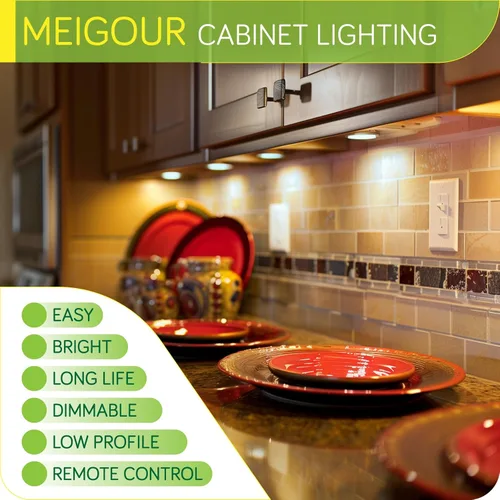 Miniatura 4 de Kit de iluminación LED con cable directo para debajo del gabinete, control remoto enlazable e inalámbrico, iluminación de acento regulable, enchufe