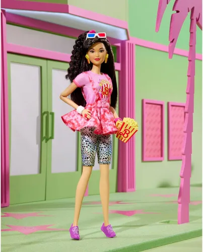 Miniatura 2 de Barbie Muñeca Rewind y accesorios con cabello negro y traje de noche de cine inspirado en los años 80, coleccionable y exhibible