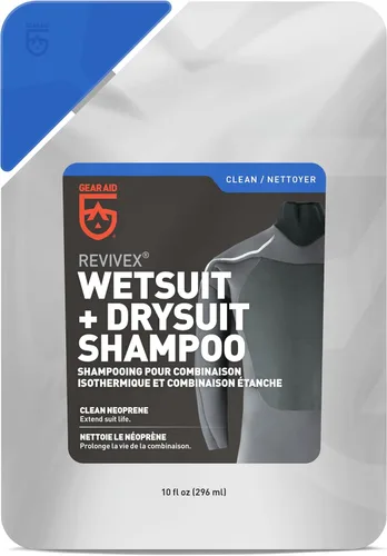 GEAR AID Limpiador y acondicionador para trajes húmedos y secos – Elimina la sal, el cloro y los residuos con champú concentrado, mantiene el equipo