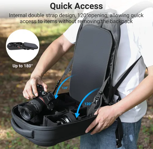 Miniatura 4 de Mochila de cámara para fotógrafo, 22L de gran capacidad, bolsa para cámara digital profesional con compartimento para laptop de 15 pulgadas