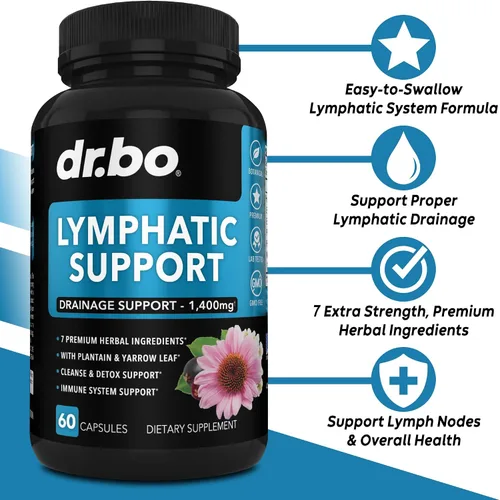 Miniatura 2 de Suplementos de drenaje linfático - Apoyo linfático Productos de limpieza total a base de hierbas con equinácea Suplemento de apoyo del sistema