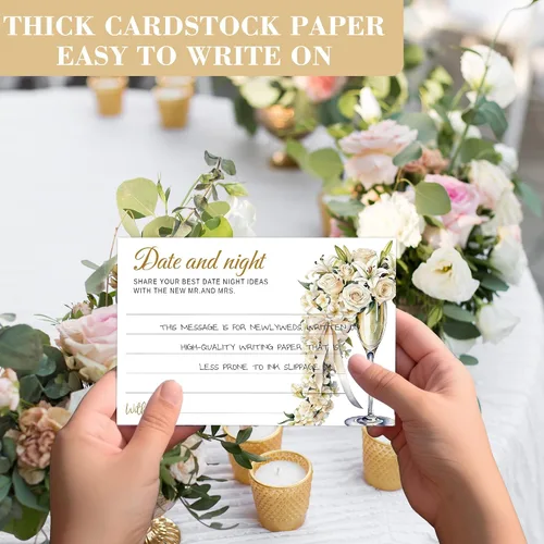 Miniatura 4 de Consejos y deseos para el señor y la señora - Tarjetas de consejos de boda de champán para decoraciones de despedida de soltera, buenos deseos