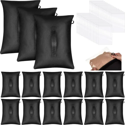 Miniatura 8 de Arrowbash Juego de 10 bolsas de arena de red de anclaje y 20 bolsas de polietileno para deportes de arena, anclajes con peso para redes de béisbol