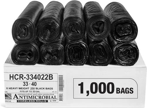 Miniatura 55 de Aluf Plastics Bolsas de basura de alta densidad, 10 galones, 1000 unidades, 6 micrones (eq), 24" x 24", transparentes, para baño, oficina