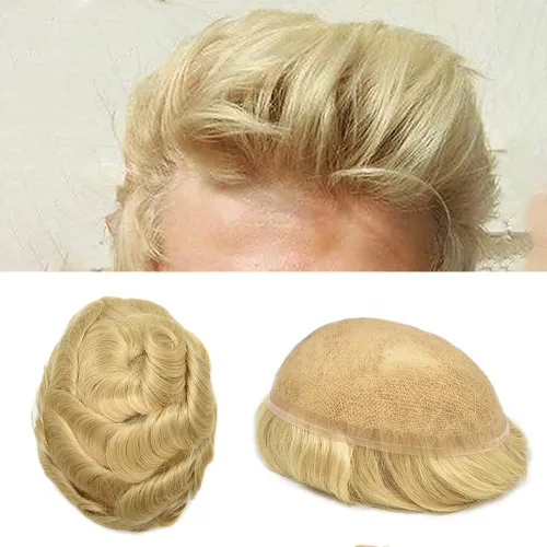 Miniatura 132 de PUNRU HAIR Completo Swiss Lace Toupee para hombres Sistema de cabello humano real Sistema de reemplazo de cabello humano para hombre Toupee