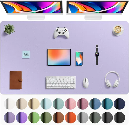 Miniatura 83 de Aothia - Protector de escritorio de cuero sintético, base para mouse, superficie antideslizante e impermeable para escribir y para laptop