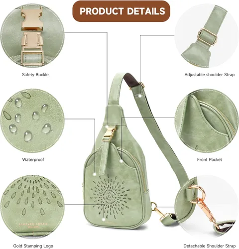 Miniatura 5 de APHISON Bolso bandolera para mujer, riñonera cruzada para mujer, mochila pequeña de moda con correa de guitarra