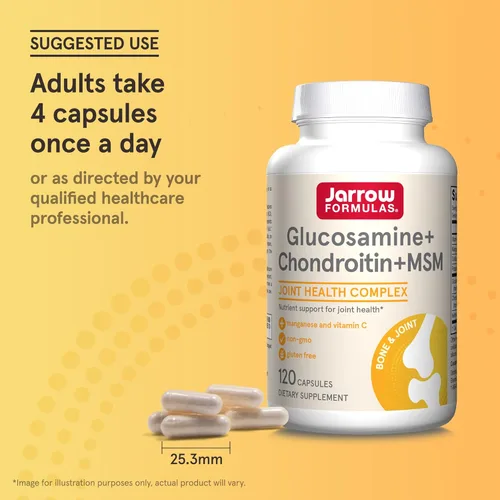 Miniatura 7 de Sumplemento Jarrow Formulas glucosamina, condroitina y MSM, GCM120, 1, 1